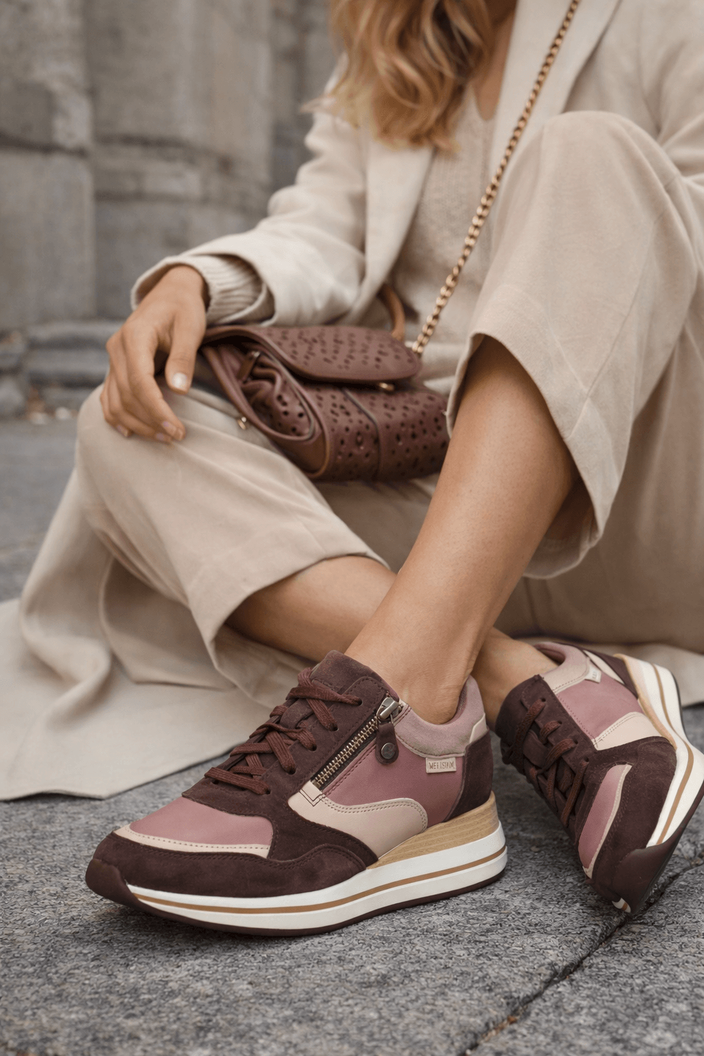 Woman wearing stylish Mephisto shoes